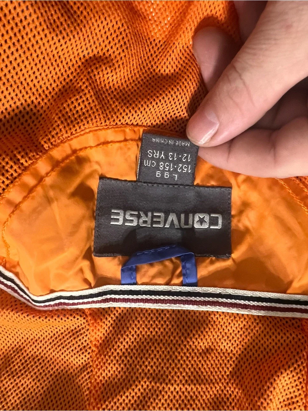 Converse Boys Colorblock Hooded Windbreaker Jacket - Blue White Orange